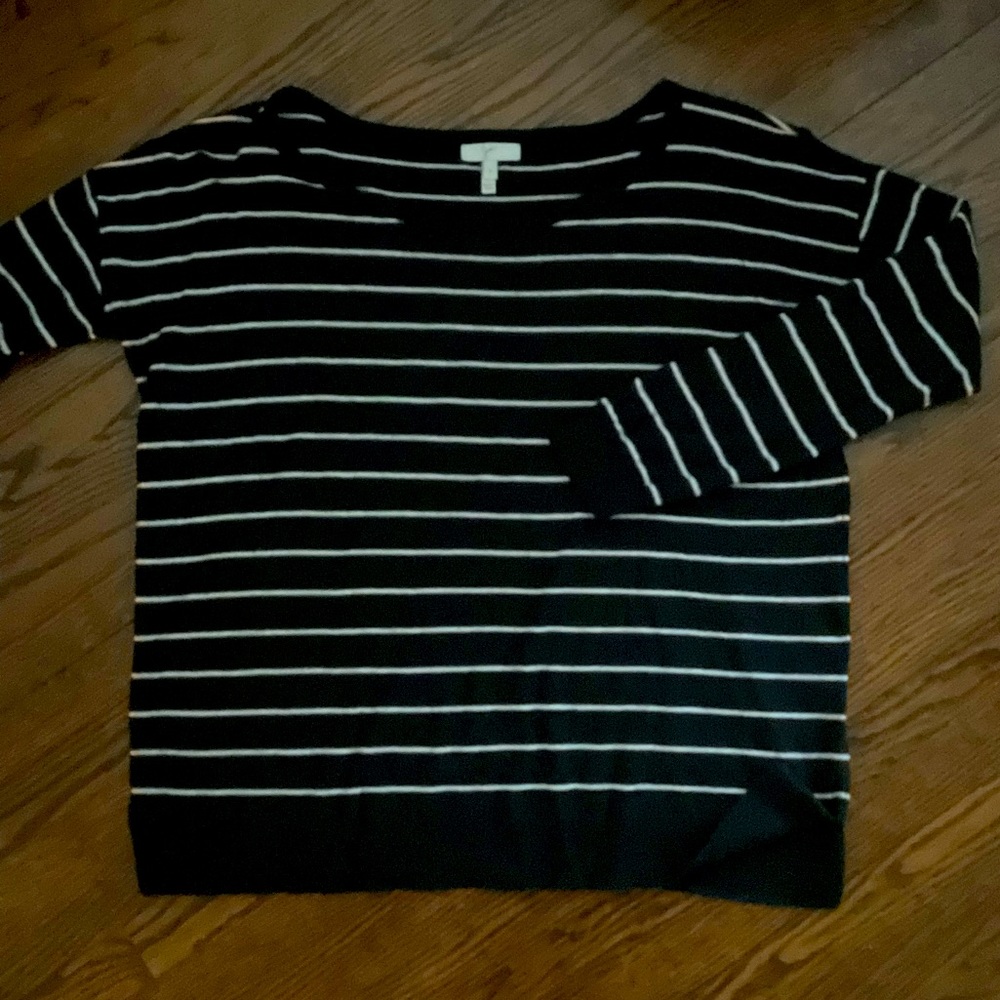 Joie Navy and White Striped Cashmere/Wool blend
